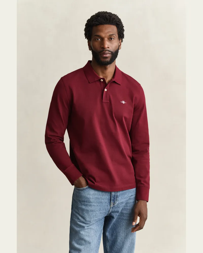 Gant Herren Shield Piqué Rugger DEEP GRAPE WINE Deep