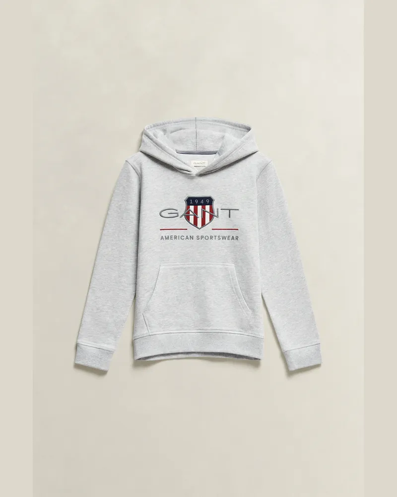 Gant Teenager Archive Shield Hoodie Grau MELANGE Grau