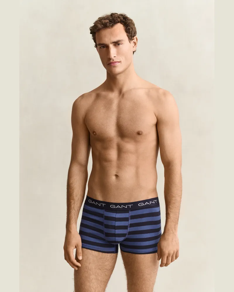 Gant Herren 3er-Pack Boxershorts mit Streifen in Geschenkbox VINTAGE Blau Vintage