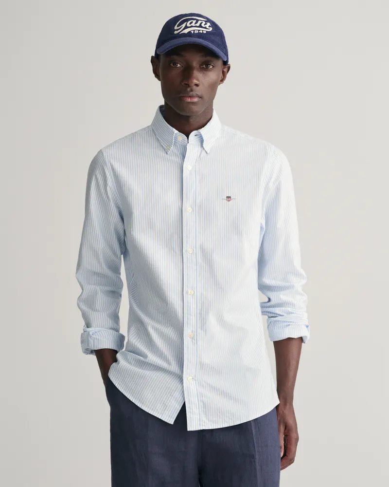 Gant Herren Slim Fit Classic Oxford-Hemd mit Bankerstreifen 