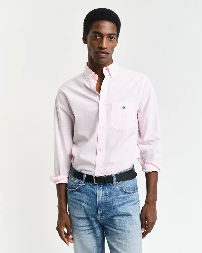 Gant Herren Regular Fit Classic Popeline Hemd mit Vichy-Karo 