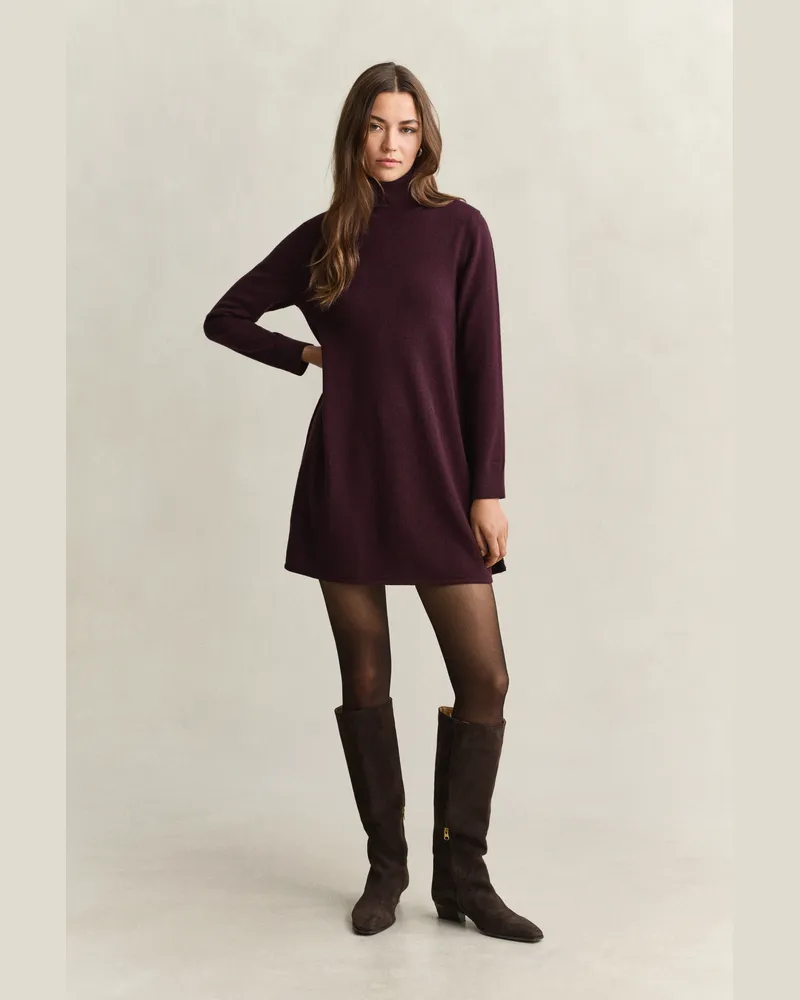 Gant Damen Superfine Lambswool Kleid DARKENED WINE Darkened