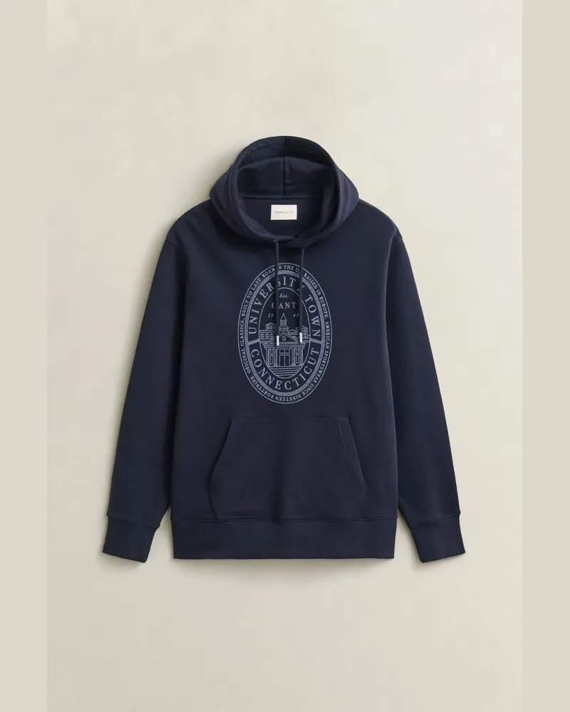 Gant Herren Hoodie mit saisonaler Grafik EVENING Blau Evening