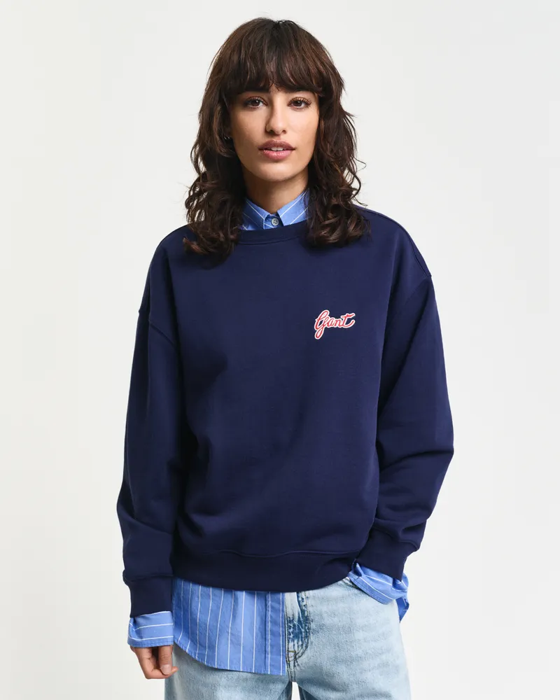 Gant Damen Script Graphic Rundhals-Sweatshirt 