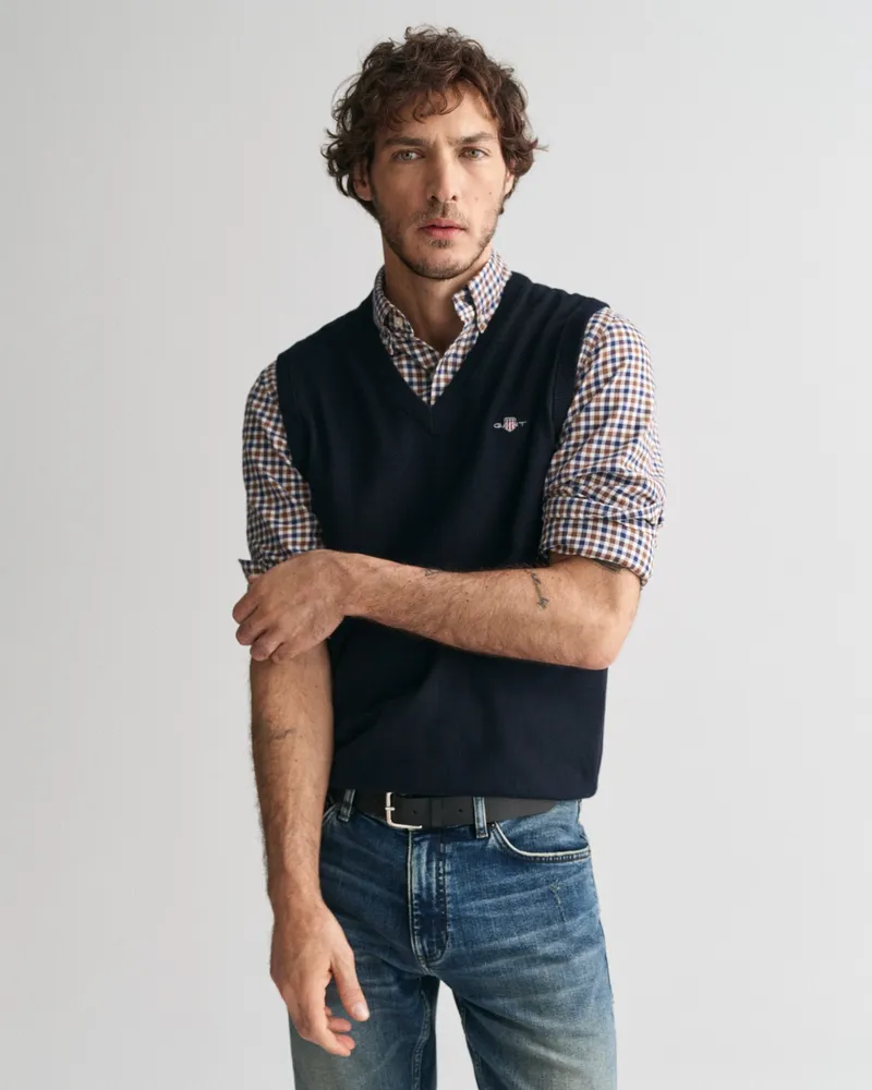 Gant Herren Classic Weste aus Baumwolle 