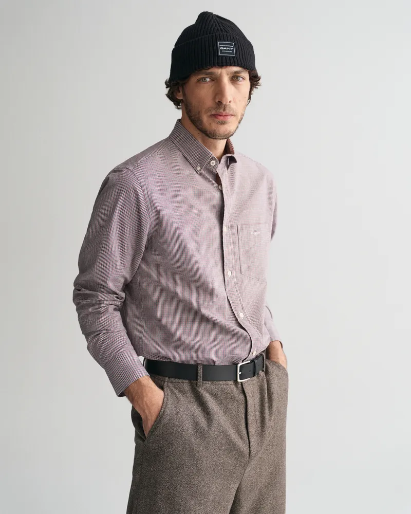 Gant Herren Regular Fit Popeline Hemd mit Vichy-Minikaro 