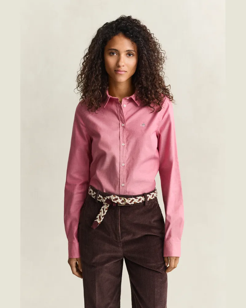 Gant Damen Classic Slim Fit Oxford-Bluse mit Stretch RUBY Rot Ruby