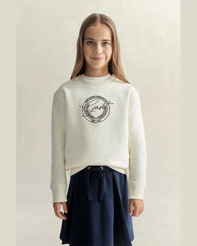 Gant Teenager Teen Girls Graphic Sweatshirt CREAM Cream