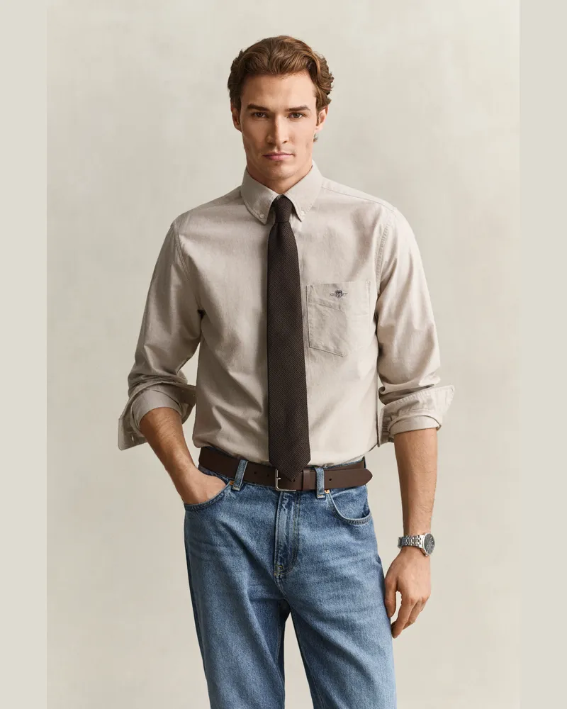 Gant Herren Classic Regular Fit Oxford-Hemd LIGHT TAUPE Light