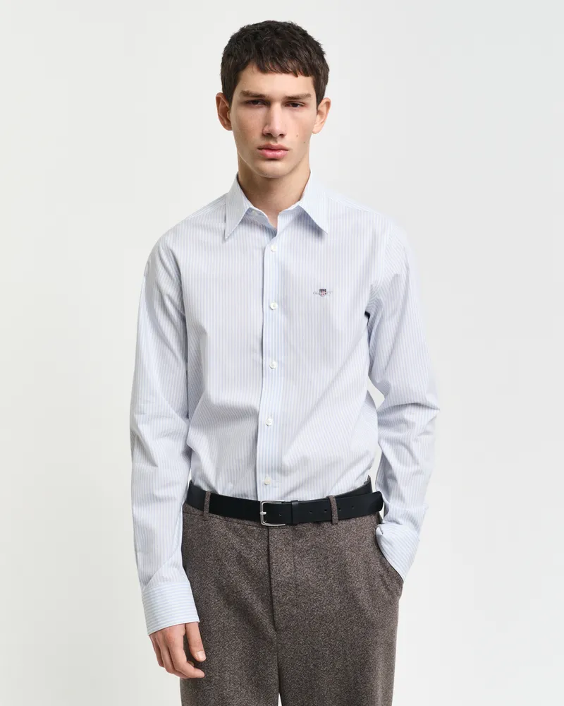 Gant Herren Slim Fit Stretch Popeline Hemd mit Streifen 