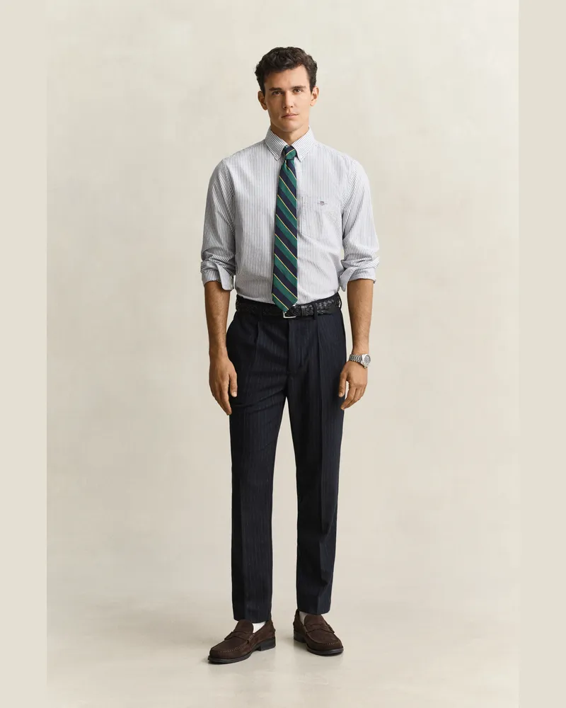 Gant Herren Slim Fit Wollflanellhose EVENING Blau Evening