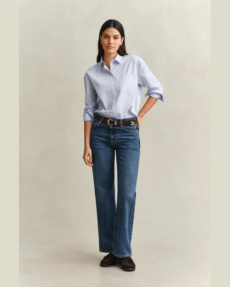 Gant Damen Relaxed Jeans MID Blau WORN IN Mid