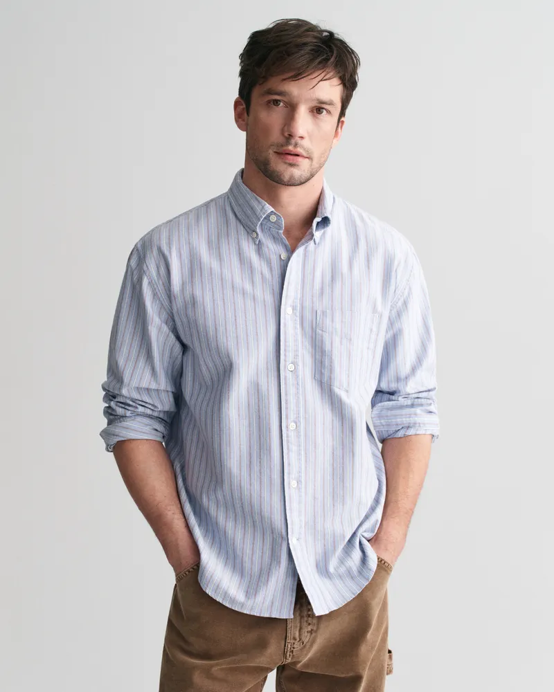 Gant Herren Relaxed Fit Heritage Oxford-Hemd mit Streifen 