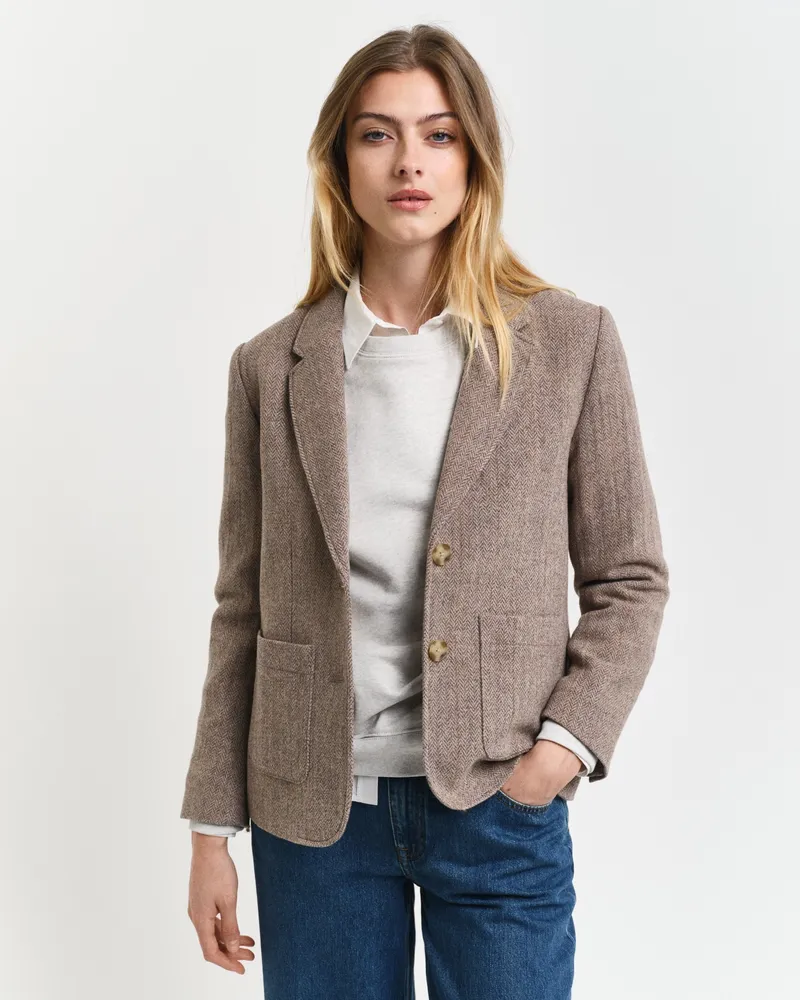 Gant Damen Regular Fit Herringbone Kurzblazer 