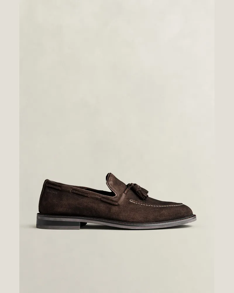 Gant Herren Lozham Loafer aus Veloursleder DARK Braun Dark
