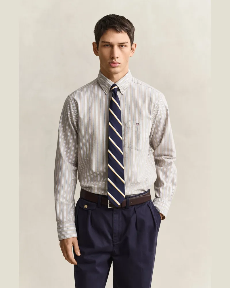 Gant Herren Classic Oxford-Hemd mit Streifen LIGHT TAUPE Light