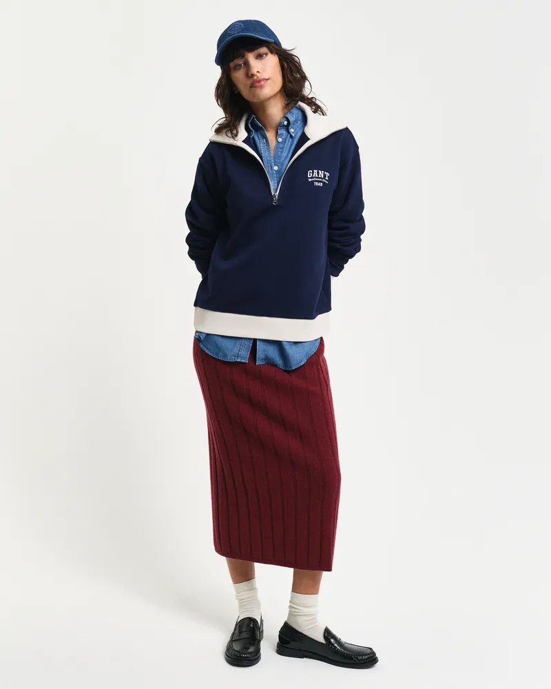 Gant Damen Breit gerippter Wollrock 