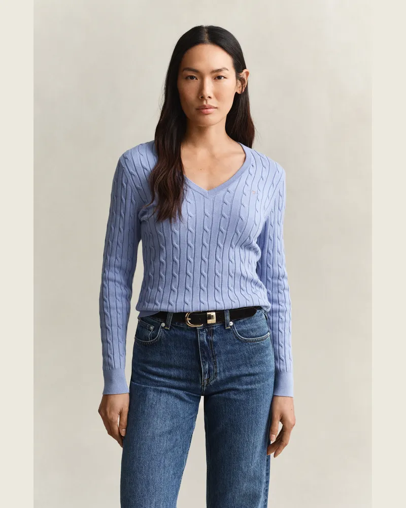 Gant Damen Classic Zopfstrickpullover MISTY LAVENDER Misty