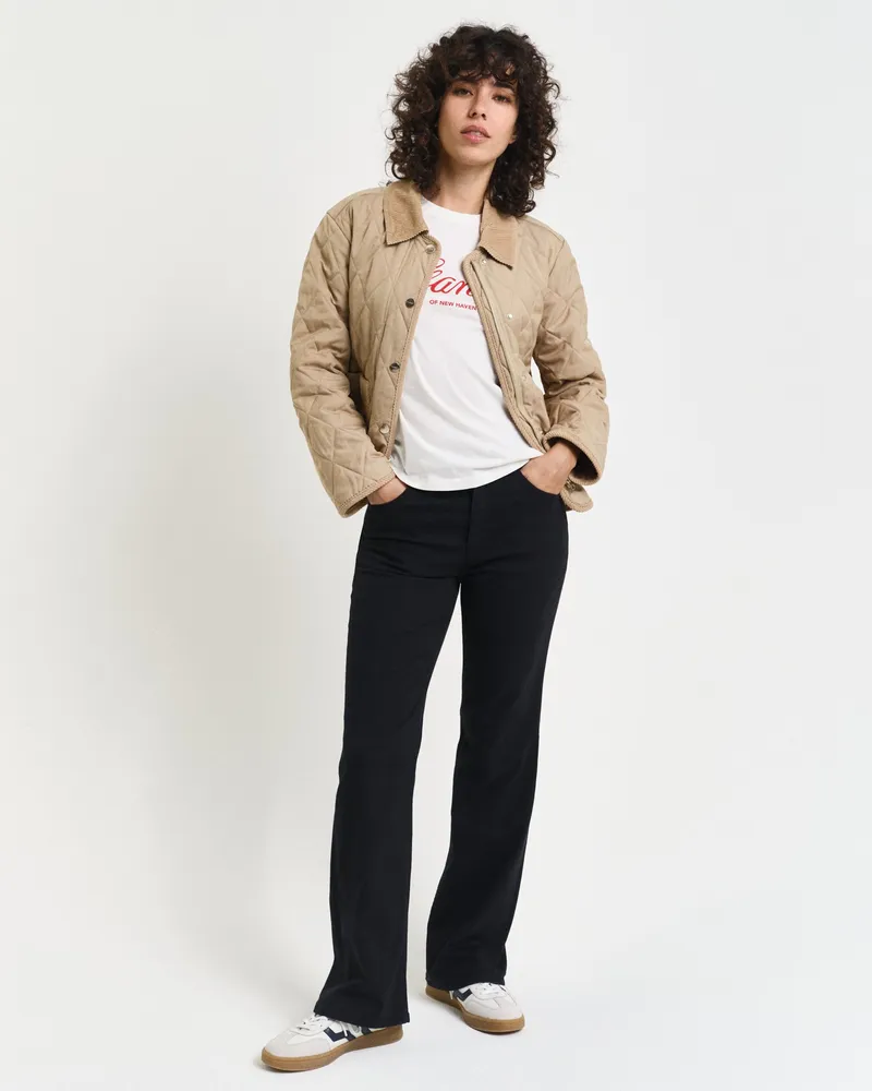 Gant Damen Slim Fit Schlagjeans in Schwarz 