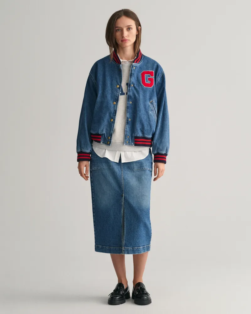Gant Damen Denimrock mit Schlitz 
