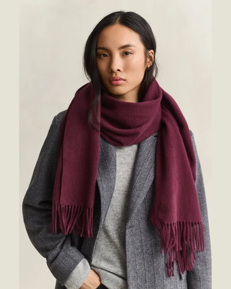 Gant Damen Gewebter Wollschal DARKENED WINE Darkened