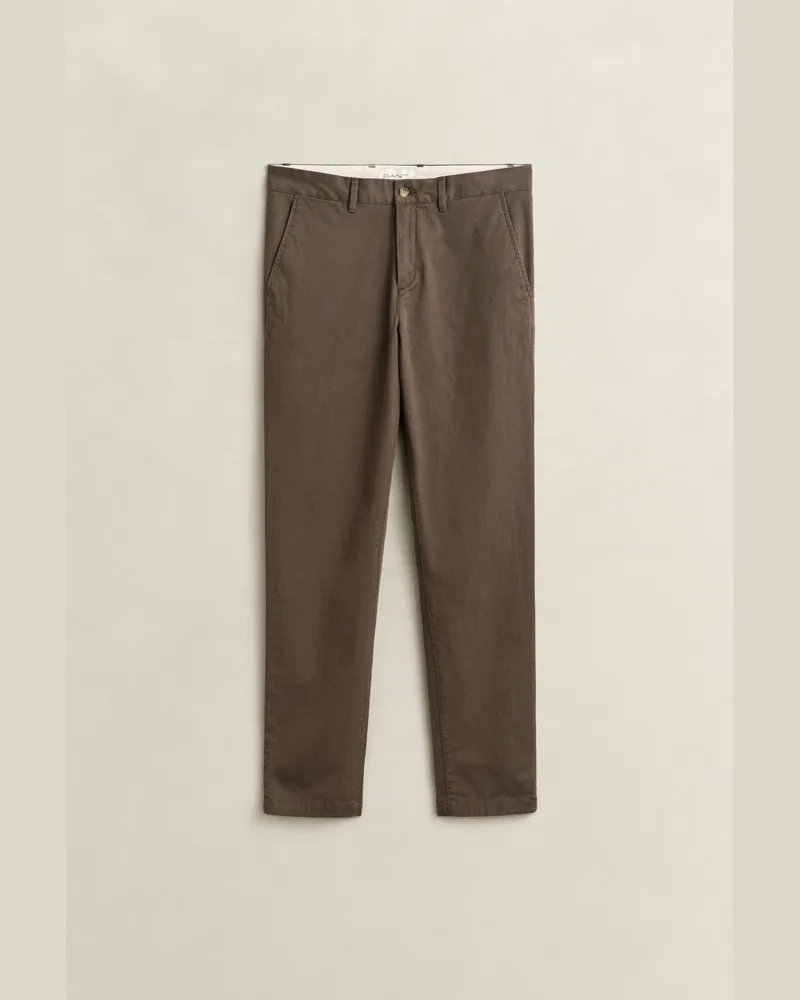 Gant Herren Classic Slim Fit Chinohose SHADOW Braun Shadow