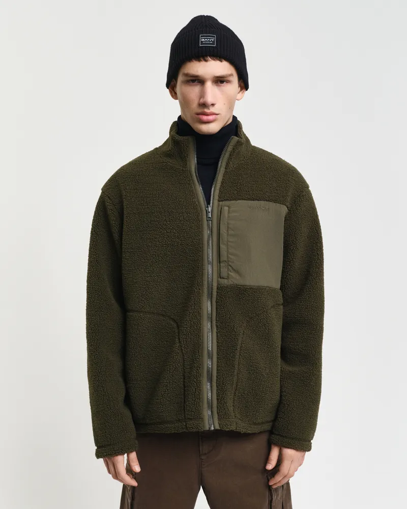 Gant Herren Wende-Fleecejacke mit Reißverschluss 