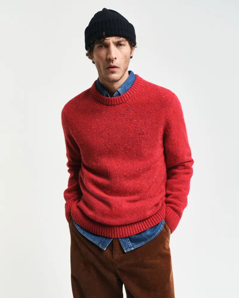 Gant Herren Wool Nepps Rundhalspullover 