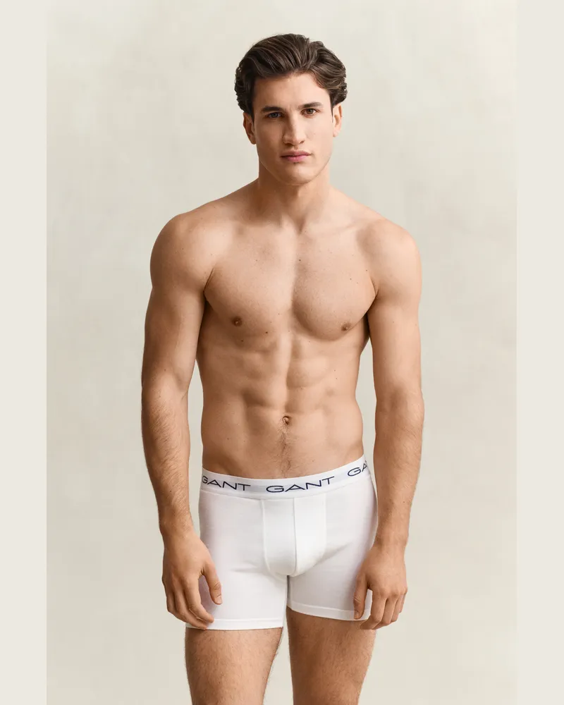 Gant Herren 3er-Pack Boxershorts Weiß Weiß