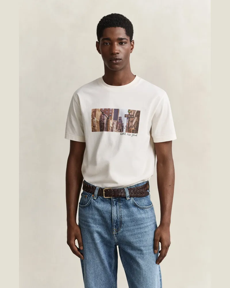 Gant Herren Seasonal Graphic T-Shirt CREAM Cream