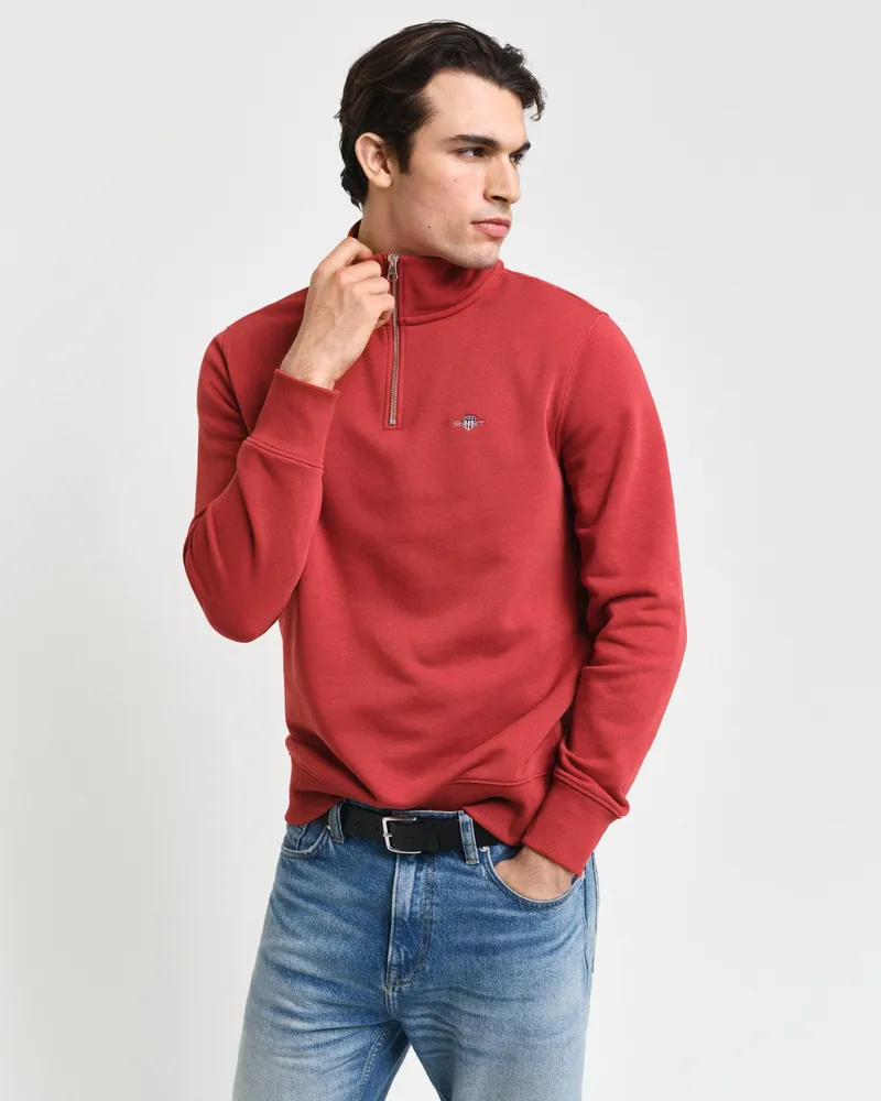 Gant Herren Shield Sweatshirt mit halblangem Reißverschluss 