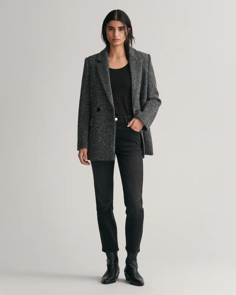 Gant Damen Verkürzte Slim Fit Jeans in Schwarz 