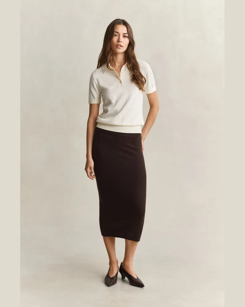 Gant Damen Rock mit Zopfmuster DEEP Braun Deep