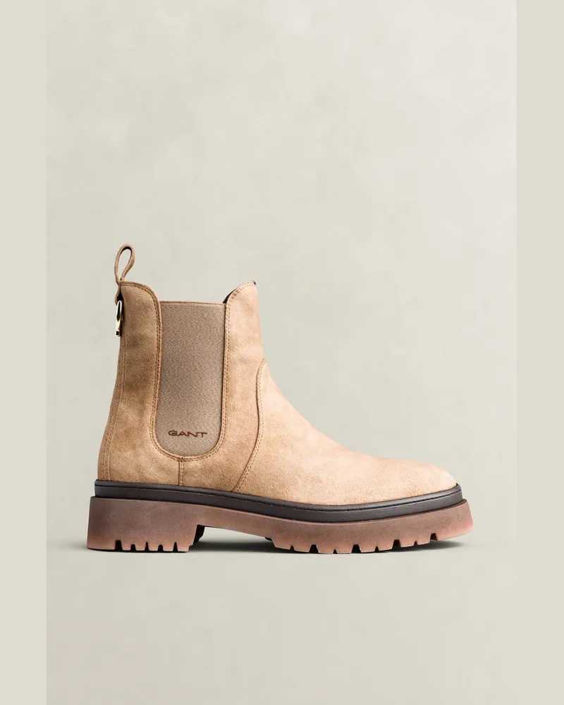 Gant Damen Aligrey Chelsea Boot aus Veloursleder WARM BEIGE Warm