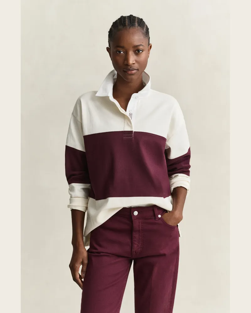 Gant Damen Heavy Rugger im Blockfarbendesign DARKENED WINE Darkened