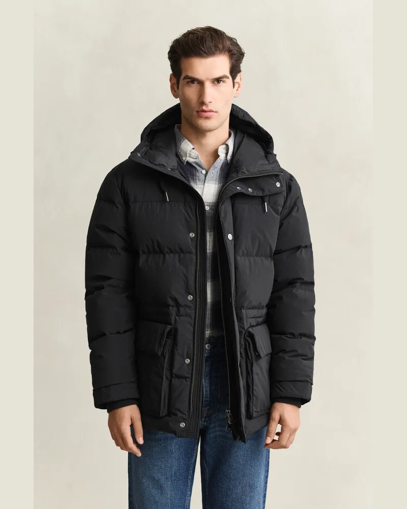 Gant Herren Daunenparka Schwarz Schwarz