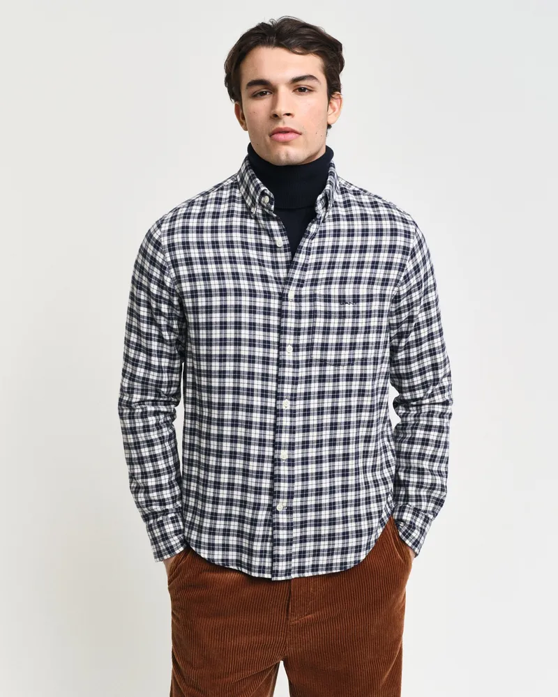 Gant Herren Regular Fit Flanellbluse mit Karomuster 