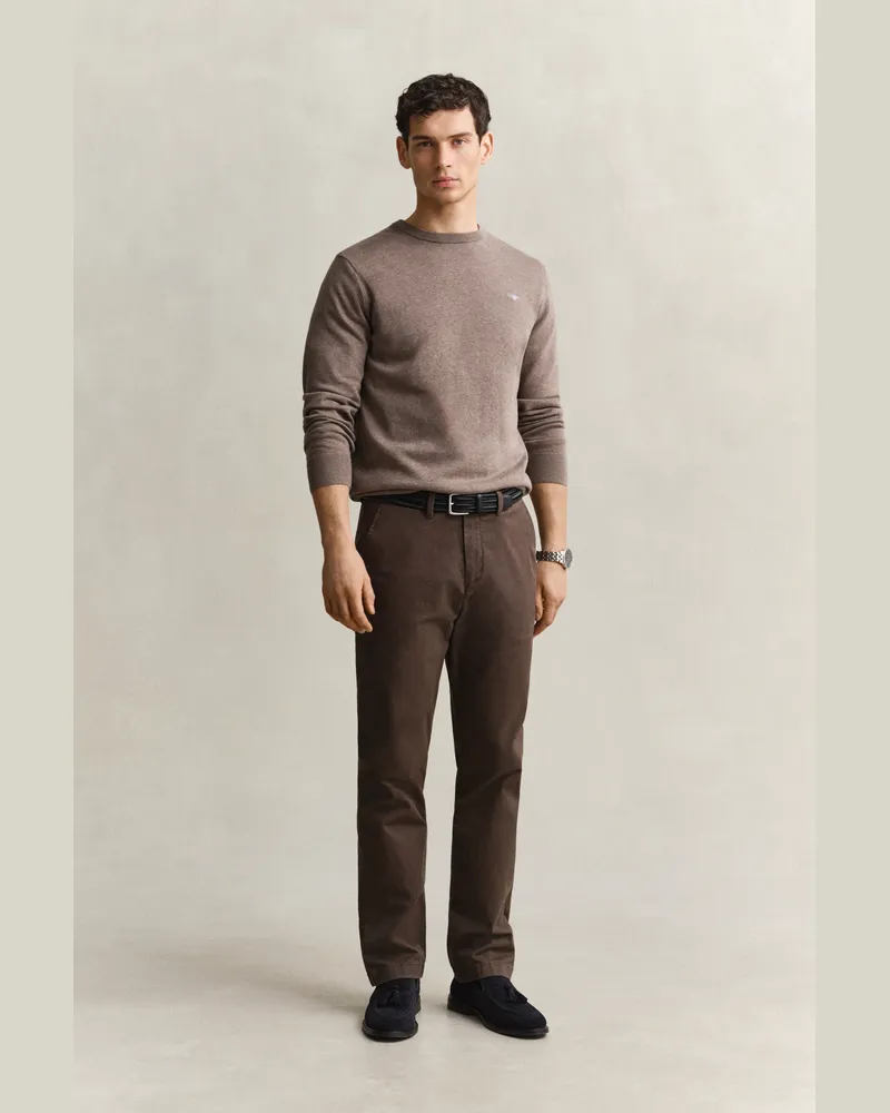 Gant Herren Classic Regular Fit Chinohose SHADOW Braun Shadow