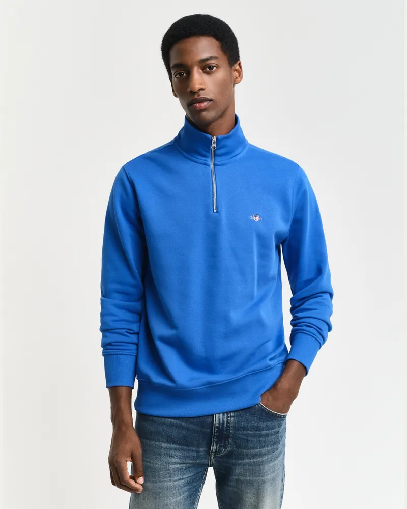 Gant Herren Shield Sweatshirt mit halblangem Reißverschluss 
