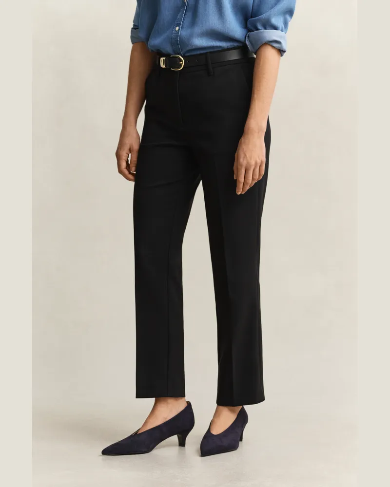 Gant Damen Slim Fit Slacks Schwarz Schwarz