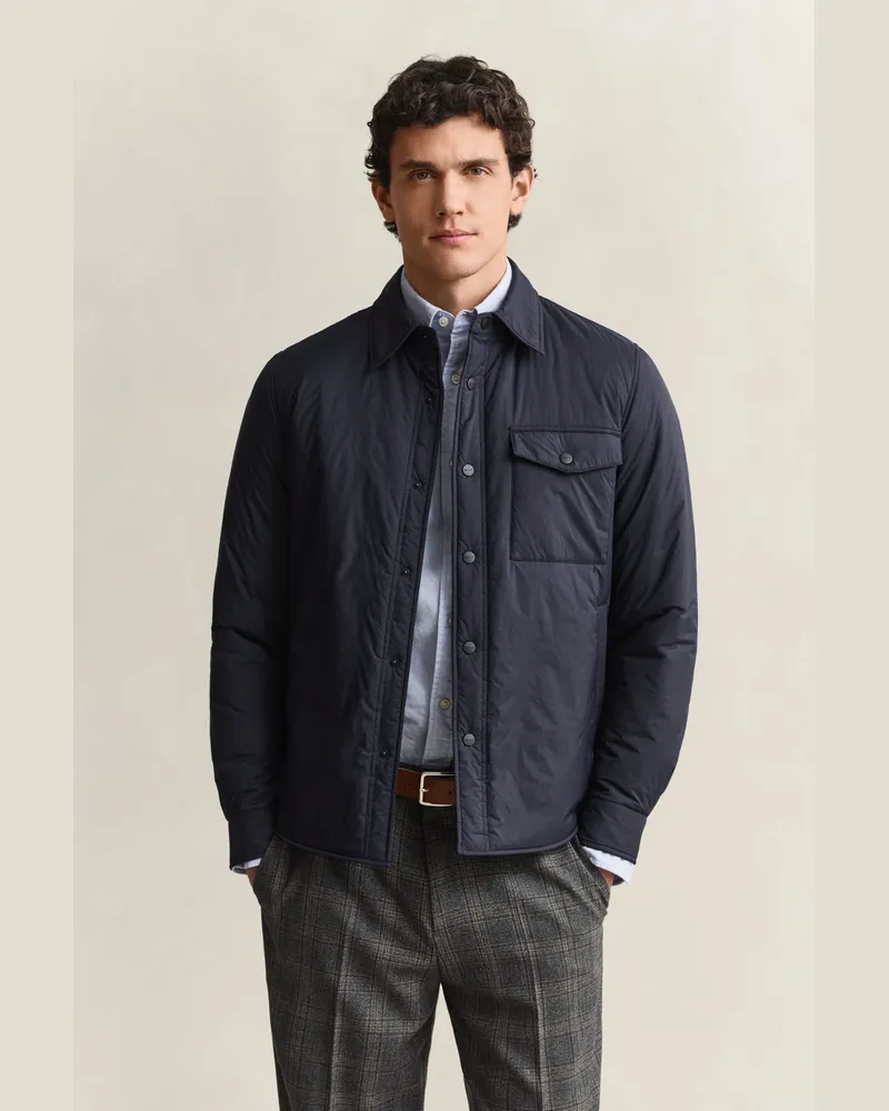 Gant Herren Ultraleichte wattierte Hemdjacke EVENING Blau Evening