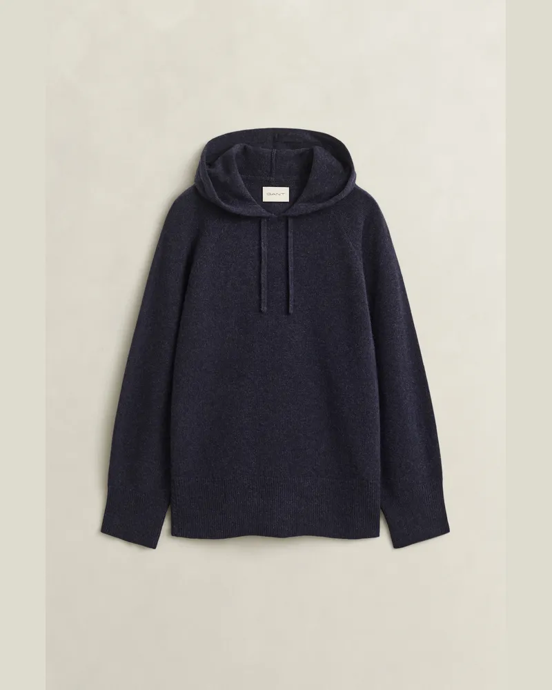 Gant Damen Hoodie aus Wolle und Kaschmir EVENING Blau Evening