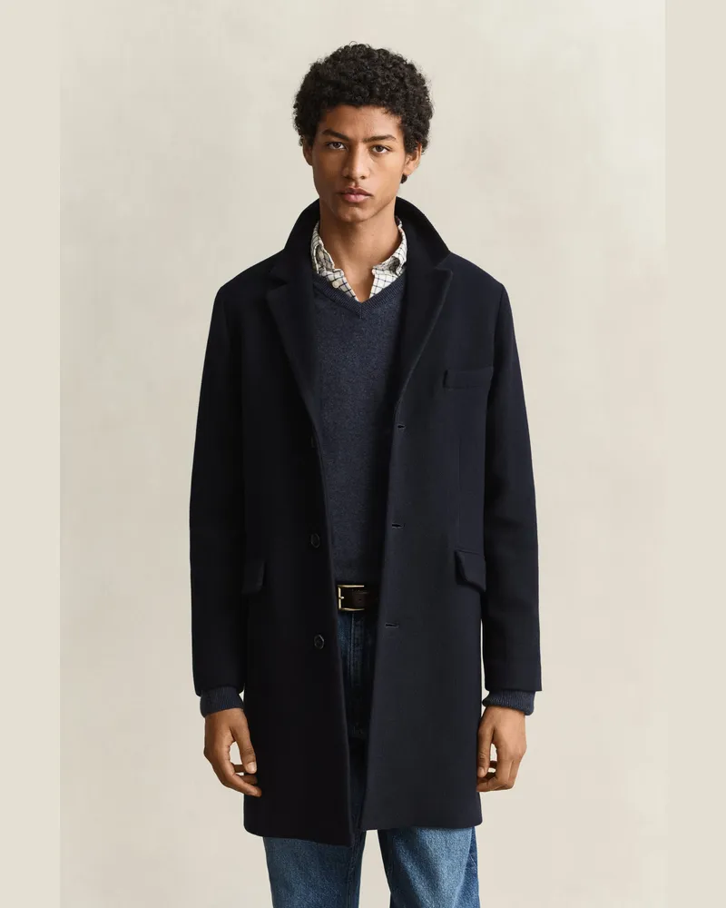 Gant Herren Wollmantel EVENING Blau Evening