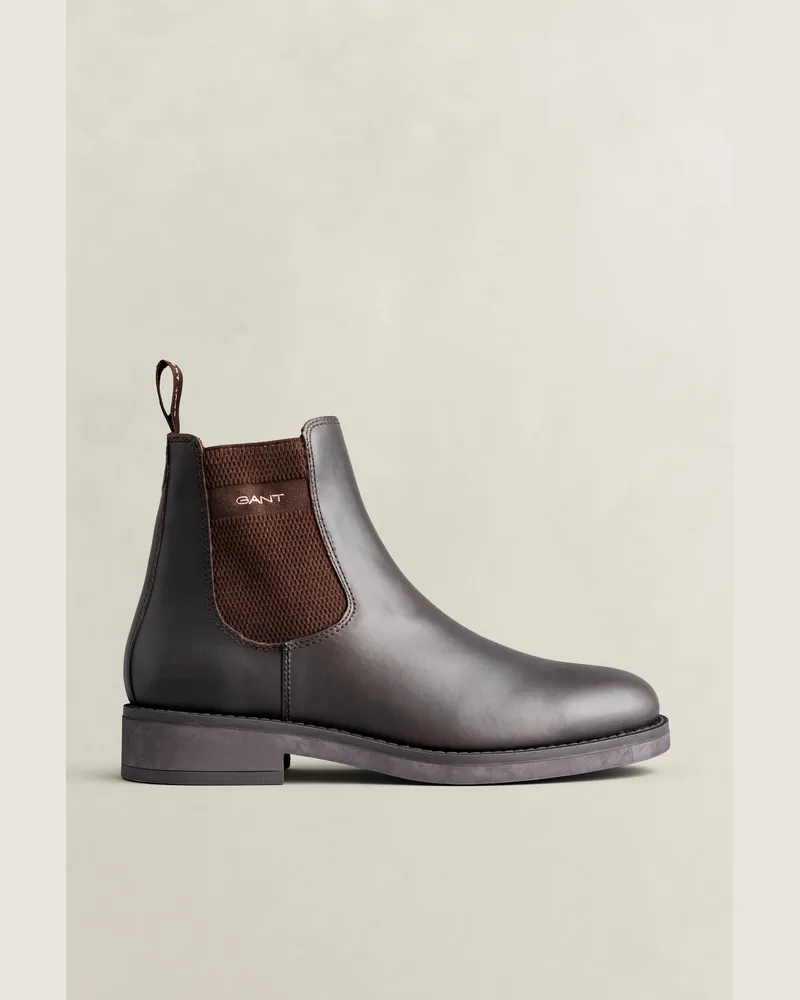 Gant Herren Prepdale Chelsea Boot aus Leder DARK Braun Dark