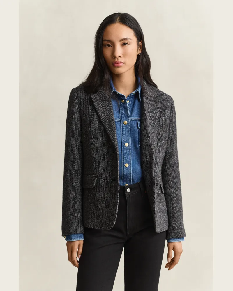 Gant Damen Herringbone Blazer CHARCOAL MELANGE Charcoal