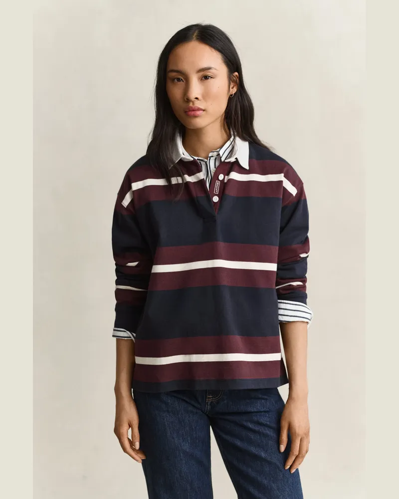 Gant Damen Gestreifter Heavy Rugger EVENING Blau Evening