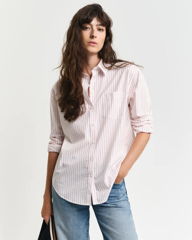 Gant Damen Regular Fit Classic Popeline Bluse mit Streifen 