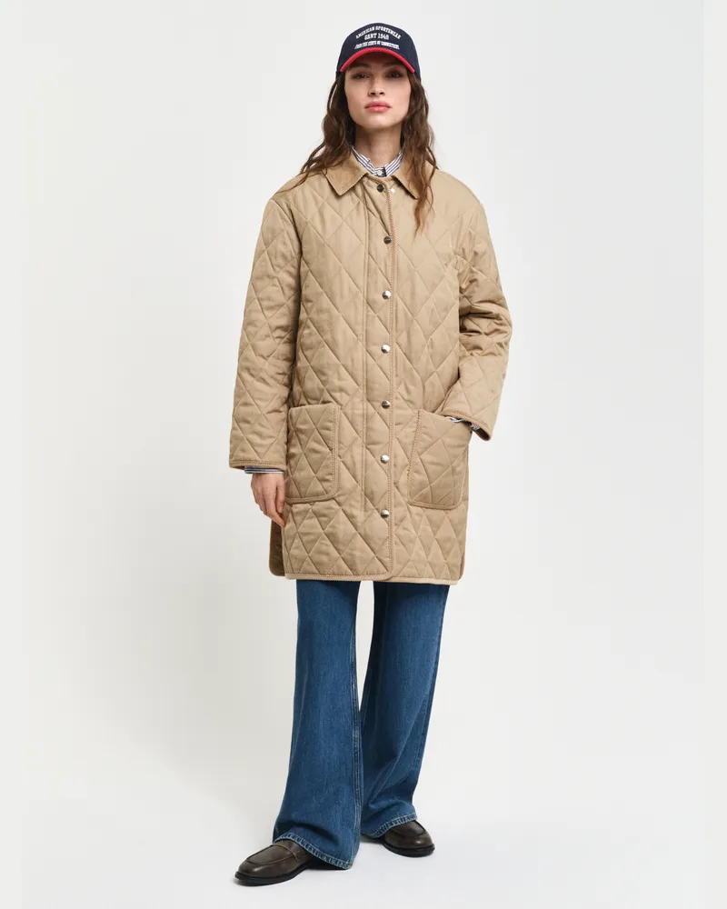 Gant Damen Steppmantel mit Corddetails 