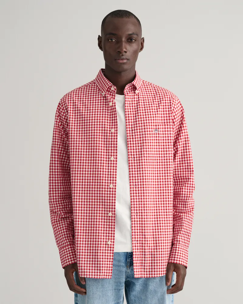 Gant Herren Regular Fit Classic Popeline Hemd mit Vichy-Karo 