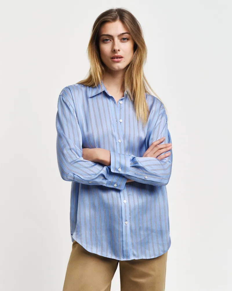Gant Damen Relaxed Fit Fluid Bluse mit Streifen 
